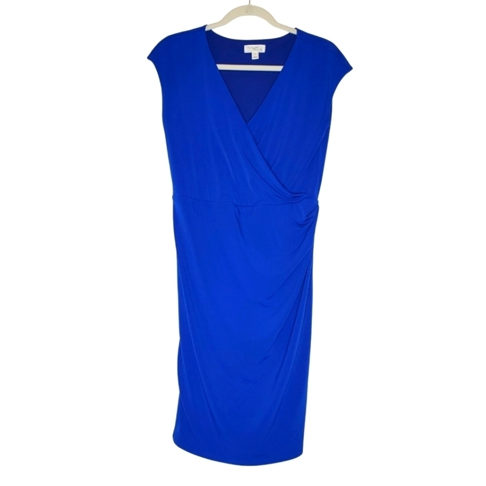 Morgan Taylor Blue Faux Wrap Dress